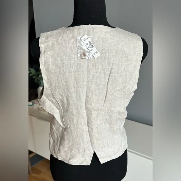 Madewell Single Breasted Linen Vest - Picture 3 of 9